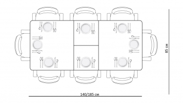 Стол Kenner DM1400 черный керамика черная