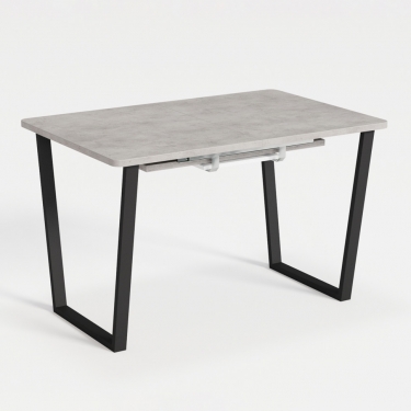 Комплект Стол НОРМАНД 01 1100(+400)*700 (Форма Айсберг) ОПОРА (А1,4) Черный Матовый м