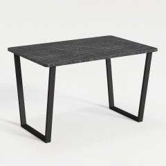 Комплект Стол НОРМАНД 04 1100*700 (Форма Айсберг) ОПОРА (А1,4) Черный Матовый м