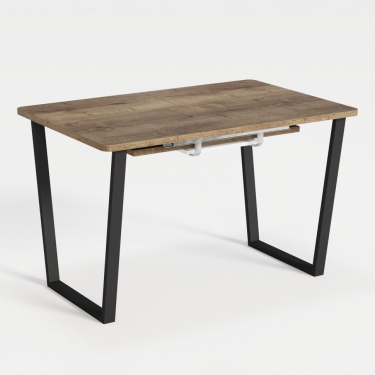 Комплект Стол НОРМАНД 07 1400(+600)*900 (Форма Айсберг) ОПОРА (А7,8,9,10) Черный Матовый м