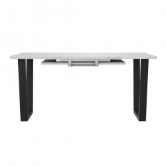 Комплект Стол НОРМАНД 07 1400(+600)*900 (Форма Айсберг) ОПОРА (А7,8,9,10) Черный Матовый м