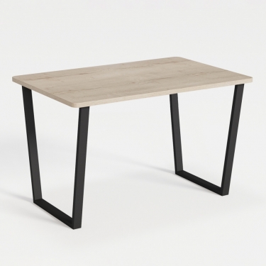 Комплект Стол НОРМАНД 06 1200*800 (Форма Айсберг) ОПОРА (А2,6,11,12) Черный Матовый м