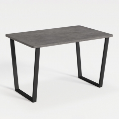 Комплект Стол НОРМАНД 08 1400*900 (Форма Айсберг) ОПОРА (А7,8,9,10) Черный Матовый м