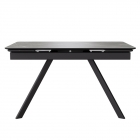 Комплект Стол РЕРУМ Керамика 1400(+290+290)*900 Опора РЕРУМ ЧЕРНЫЙ матовый м