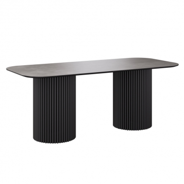 Комплект Стол ИДРИС Керамика 2000*900 Опора ИДРИС Черный матовый м