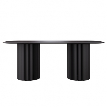 Комплект Стол ИДРИС Керамика 2000*900 Опора ИДРИС Черный матовый м