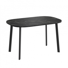 Комплект Стол УГО раздвижной 800*(+450)*800 Комплект ножек ТИТАН металл Черный Матовый м