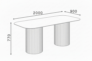Стол Идрис керамика черный камень